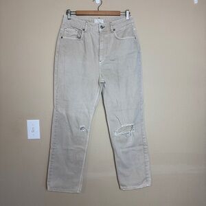 We The Free Jeans Womens Size 30 Light Wash Distressed Raw‎ Hem Cotton